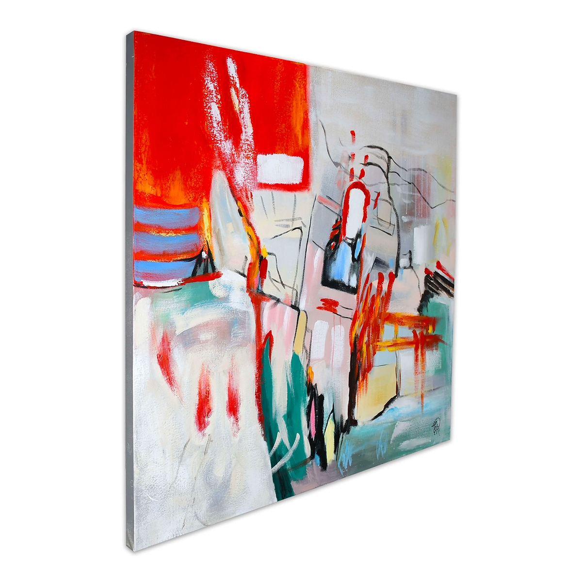 Obraz abstrakcyjny na płótnie 100x100 cm nowoczesny wielokolorowy Prynk Promocja Obraz abstrakcyjny na płótnie 100x100 cm nowoczesny wielokolorowy Prynk Promocja