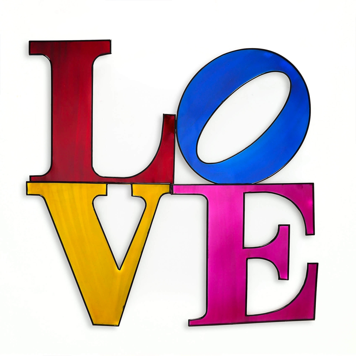 Metalowy obraz 3D wielokolorowy 81x81 cm z napisem LOVE Kokhannya Promocja Metalowy obraz 3D wielokolorowy 81x81 cm z napisem LOVE Kokhannya Promocja
