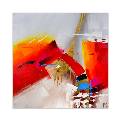 Nowoczesny obraz wielokolorowy 100x100 cm abstrakcyjny na płótnie Zynar Promocja
