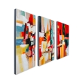 Zestaw 3 nowoczesnych obrazów abstrakcyjnych na płótnie 120x80cm, tryptyk Fiora Promocja