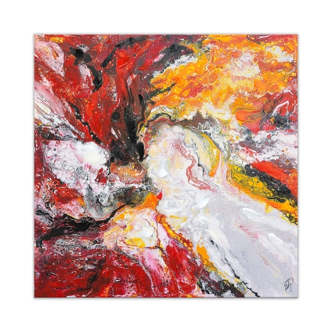 Obraz abstrakcyjny 100x100 cm druk na płótnie z dekoracjami 3D Kanea Promocja