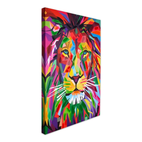 Nowoczesny obraz na płótnie 50x70cm lew pop art wielokolorowy Zora Promocja