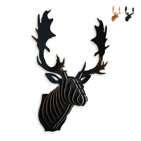 Dekoracja ścienna głowa renifera 3D puzzle z drewna MDF Fira Promocja