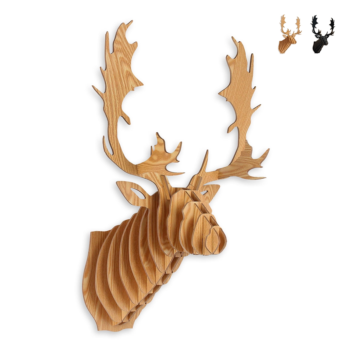 Dekoracja ścienna głowa renifera 3D puzzle z drewna MDF Fira Sprzedaż Dekoracja ścienna głowa renifera 3D puzzle z drewna MDF Fira Sprzedaż
