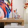 Rzeźba pop art buldog francuski, wielokolorowa statuetka z żywicy, Forma XL Sprzedaż