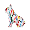 Rzeźba pop art buldog francuski, wielokolorowa statuetka z żywicy, Forma XL Sprzedaż