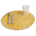 Zestaw 6 okrągłych podkładek z plecionej słomy Ø38cm Spiral Color 