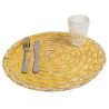 Zestaw 6 okrągłych podkładek z plecionej słomy Ø38cm Spiral Color 