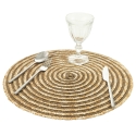 Zestaw 6 okrągłych podkładek z plecionej słomy Ø38cm Spiral Color 