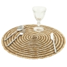 Zestaw 6 okrągłych podkładek z plecionej słomy Ø38cm Spiral Color 