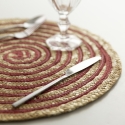 Zestaw 6 okrągłych podkładek z plecionej słomy Ø38cm Spiral Color 