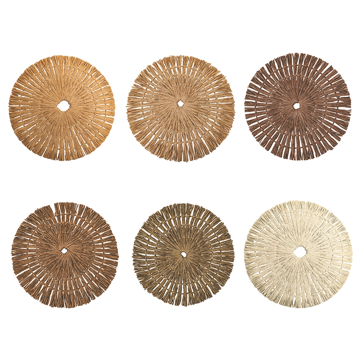 Zestaw 6 okrągłych podkładek z plecionej słomy Ø38cm Nature Promocja Zestaw 6 okrągłych podkładek z plecionej słomy Ø38cm Nature Promocja