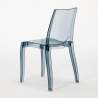 Czarny kwadratowy stolik 70x70 cm z 2 kolorowymi przezroczystmi krzesłami Cristal Light Platinum Cena