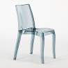 Czarny kwadratowy stolik 70x70 cm z 2 kolorowymi przezroczystmi krzesłami Cristal Light Platinum Koszt