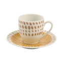 Zestaw 6 filiżanek do kawy z porcelany z talerzykami 90 ml Marea C Rabaty