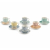 Zestaw 6 filiżanek do kawy z porcelany z talerzykami 90 ml Marea C Model