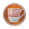 Zestaw 6 filiżanek do kawy z porcelany z talerzykami 90 ml Marea C 