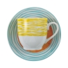 Zestaw 6 filiżanek do kawy z porcelany z talerzykami 90 ml Marea C 