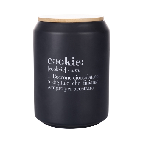 Czarny pojemnik na ciastka z bambusową pokrywką 1,6L Victionary G Promocja