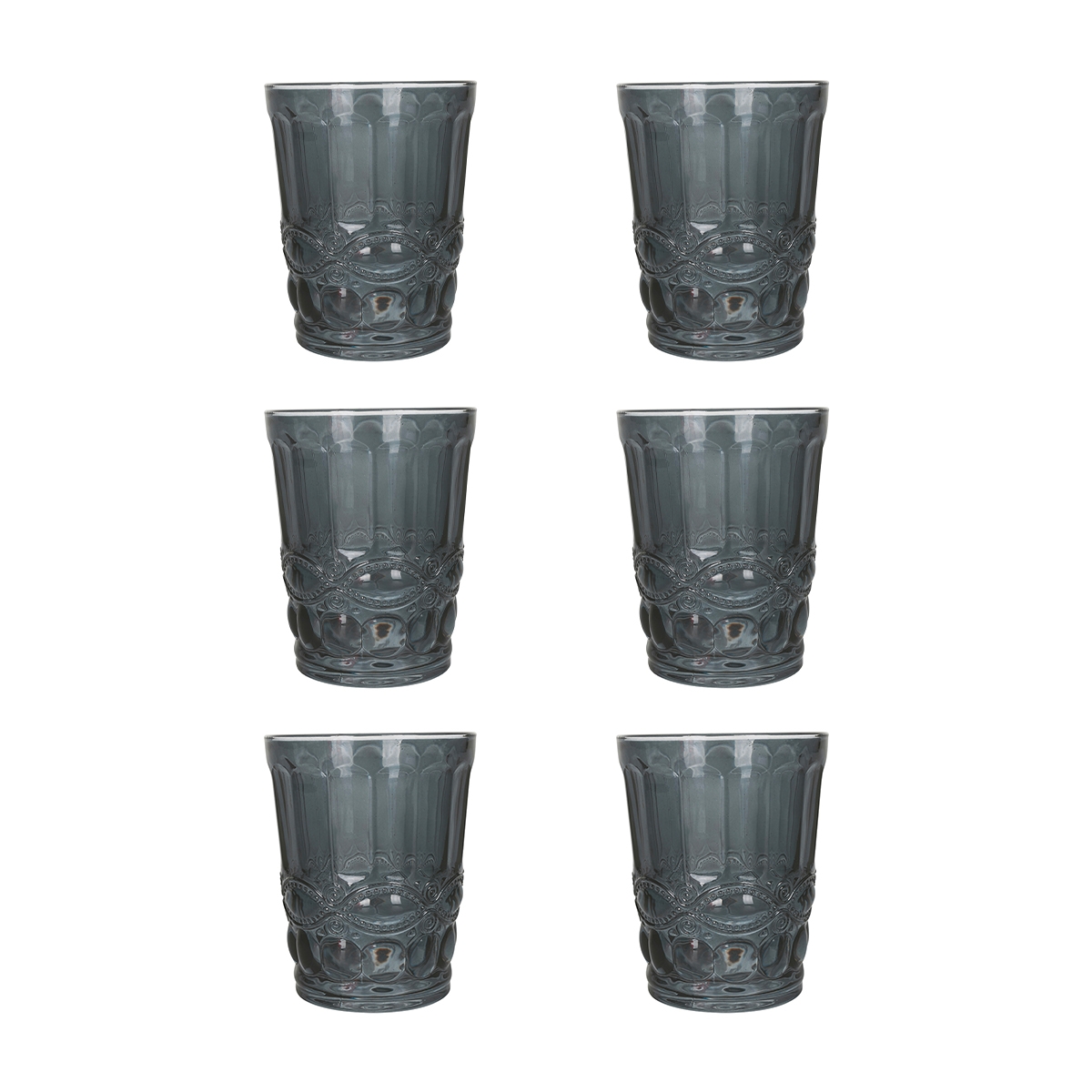 Zestaw 6 szklanek do wody 240ml z reliefowym zdobieniem Nobilis Promocja