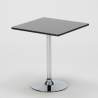 Czarny kwadratowy stolik 70x70 cm z 2 kolorowymi przezroczystmi krzesłami Dune Platinum Cechy