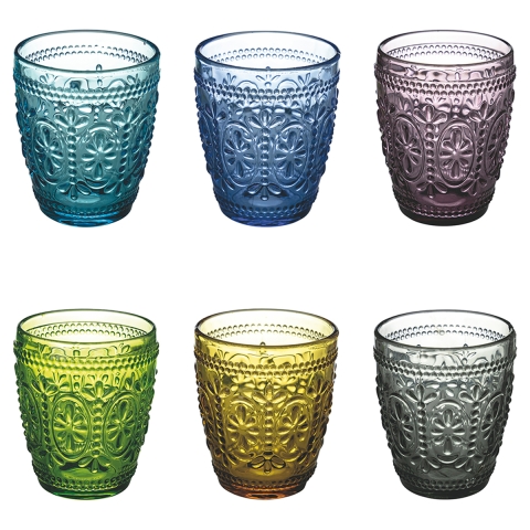 Zestaw 6 szklanek do wody 300 ml z tłoczeniem Koralight Promocja