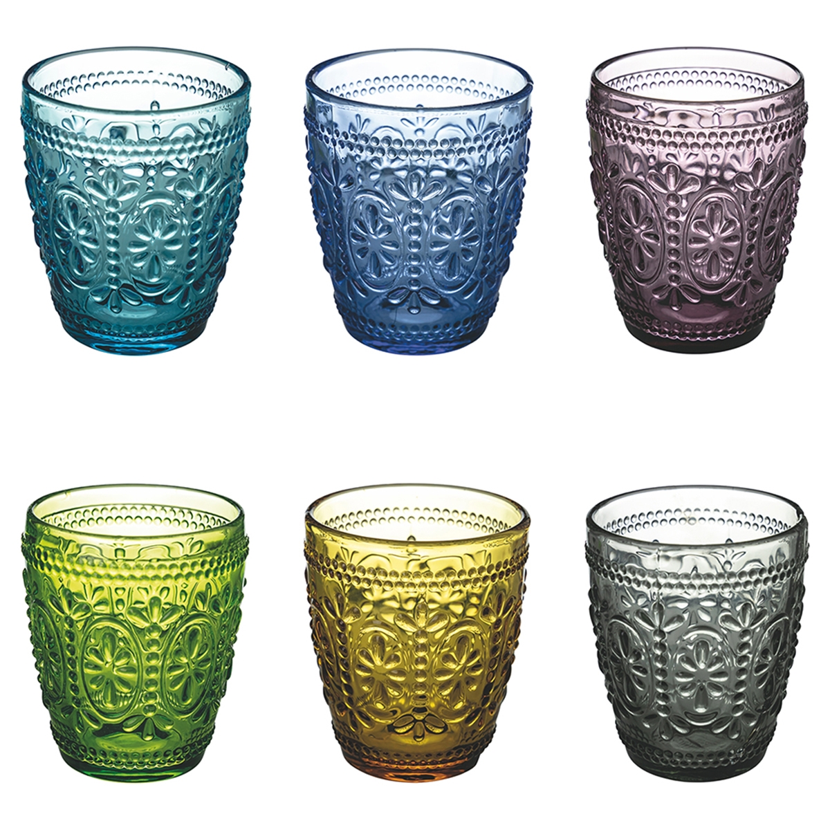 Zestaw 6 szklanek do wody 300 ml z tłoczeniem Koralight Promocja Zestaw 6 szklanek do wody 300 ml z tłoczeniem Koralight Promocja