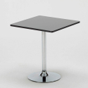 Czarny kwadratowy stolik 70x70 cm z 2 kolorowymi krzesłami Paris Mojito 