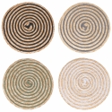 Zestaw 4 okrągłych podkładek ze splecionej słomy Ø38cm Spiral Promocja
