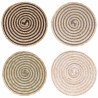 Zestaw 4 okrągłych podkładek ze splecionej słomy Ø38cm Spiral Promocja