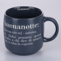 Zestaw 3 kubków ceramicznych 350ml z napisami Victionary L, układające się w stos Katalog