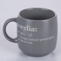 Zestaw 3 kubków ceramicznych 350ml z napisami Victionary L, układające się w stos Model