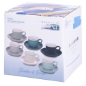 Zestaw 6 filiżanek do kawy z porcelany 90ml z podstawką Shade of Ocean Model
