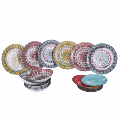 Serwis obiadowy 18-częściowy z porcelany dla 6 osób Maya Promocja