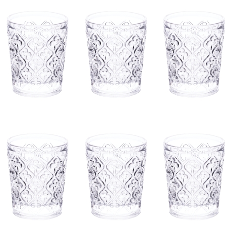 Zestaw 6 szklanek do wody z ozdobnej powierzchni 240 ml Marrakech Promocja