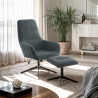 Fotel relaksacyjny ergonomiczny z szarego materiału z podnóżkiem Asher Sprzedaż