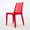 Biały kwadratowy stolik 70x70 cm z 2 kolorowymi przezroczystmi krzesłami Cristal Light Titanium Stan Magazynowy