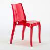 Biały kwadratowy stolik 70x70 cm z 2 kolorowymi przezroczystmi krzesłami Cristal Light Titanium Katalog