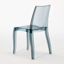 Biały kwadratowy stolik 70x70 cm z 2 kolorowymi przezroczystmi krzesłami Cristal Light Titanium Koszt