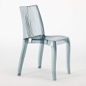 Biały kwadratowy stolik 70x70 cm z 2 kolorowymi przezroczystmi krzesłami Dune Titanium Rabaty