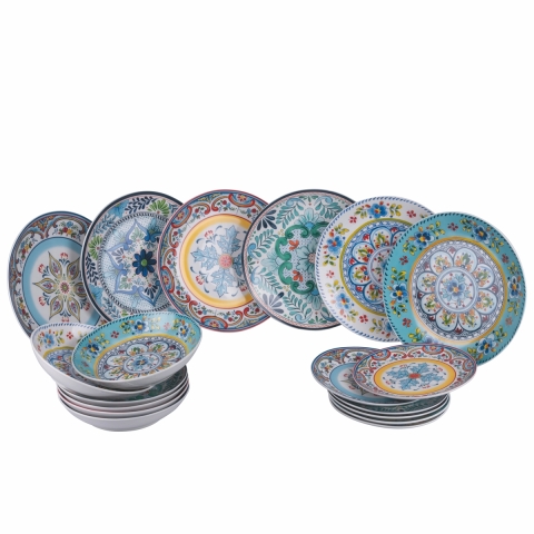 Zestaw obiadowy Andalusia z porcelany 18 sztuk na 6 osób Promocja