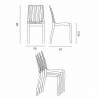 Biały kwadratowy stolik 70x70 cm z 2 kolorowymi przezroczystmi krzesłami Dune Titanium Środki