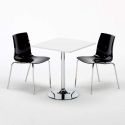Biały kwadratowy stolik 70x70 cm z 2 kolorowymi krzesłami Lollipop Titanium Katalog
