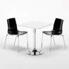 Biały kwadratowy stolik 70x70 cm z 2 kolorowymi krzesłami Lollipop Titanium Katalog
