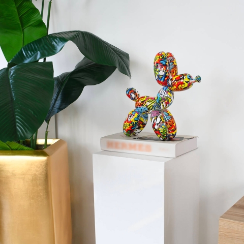 Nowoczesna rzeźba psa z balonów w stylu pop-art wykonana z żywicy MiniMira-PA Promocja