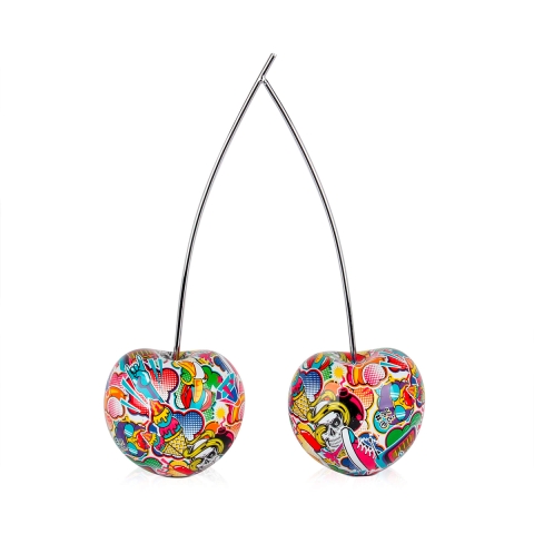 Rzeźba para wiśni statuetka z żywicy graffiti pop art Alma-PA Promocja