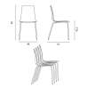 Biały kwadratowy stolik 70x70 cm z 2 kolorowymi krzesłami Lollipop Titanium 
