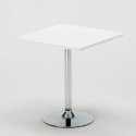 Biały kwadratowy stolik 70x70 cm z 2 kolorowymi krzesłami Lollipop Titanium 