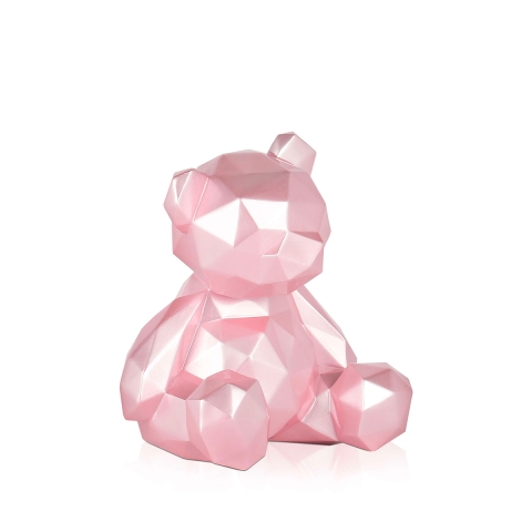 Nowoczesna rzeźba z żywicy miś low poly perłowy efekt Rimo-P Promocja