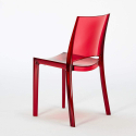 Czarny kwadratowy stolik 70x70 cm z 2 kolorowymi przezroczystmi krzesłami B-Side Phantom Wybór